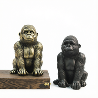 Statue de gorille doré en résine, grande taille, pour décoration intérieure de Noël, sculpture artistique, King Kong, moderne, abstrait