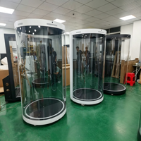 AWSTOUCH Kiosco Holográfico Digital con IA de 75 Pulgadas, Soporte Vertical para Piso, Guía Virtual OEM, Pantalla de Holograma Interactiva, Soporte SDK