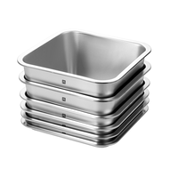 Bac GN perforé en acier inoxydable personnalisable avec poignées, plateau carré pour table de buffet, service OEM, directement de l'usine