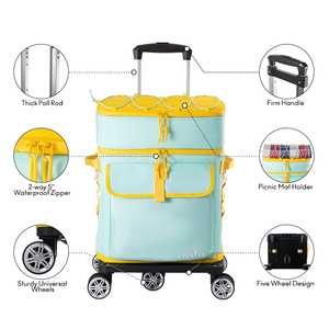 Tùy Chỉnh Odm 30L Xách Tay Cách Điện Mềm Mát Ba Lô Bền Polyester Túi Nhiệt Phổ Bánh Xe Tie Rod Cuộc Phiêu Lưu Ngoài Trời - Product Image 5