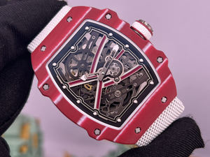 Top of the line ultra-thin <b>red</b> RM67-02 carbon fiber material sports men's automatic mechanical watch - Product Image 3