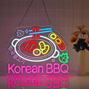 Korean BBQ Neon LED Wall USB Powered Ambient Light Store Window Decoration Light Street Indicator <b>Sign</b> Display Board Customized - Product Image 5