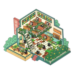3 pegatinas por paquete <span class=keywords><strong>Cos</strong></span> Boss Series escena en miniatura paisaje pegatinas descompresión hecho a mano 2.5D paisaje - Product Image 6