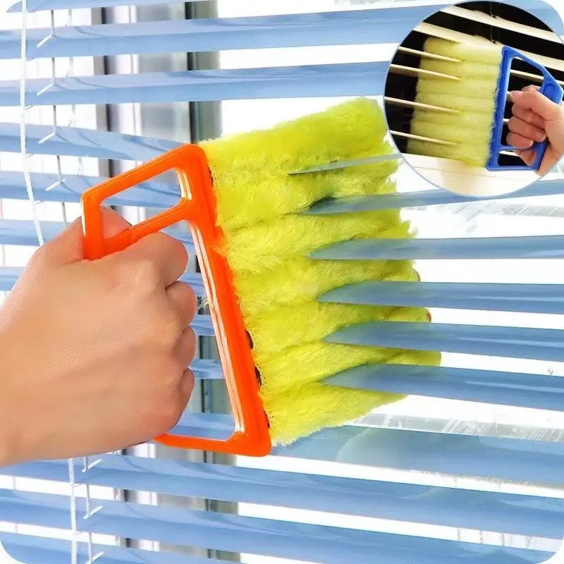 Eliminación de plumero de persianas, cepillos de limpieza de ventanas lavables, microfibra para recolección de polvo sin esfuerzo, herramienta de limpieza de persianas