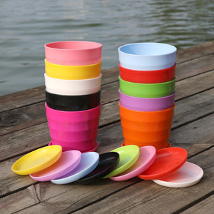 Creative Plastic Flower Pots With Tray Desktop <b>Planters</b> Round Thickened Succulent Pots Wholesale Breathable Not Easily Deformed - Product Image 3