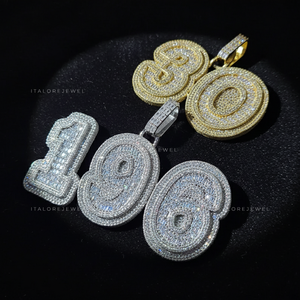 Pendentif lettre en moissanite plaqué or 196 en argent sterling 925 avec pavé de baguettes en or blanc, collier alphabet élégant, cadeau de bijoux - Product Image 5