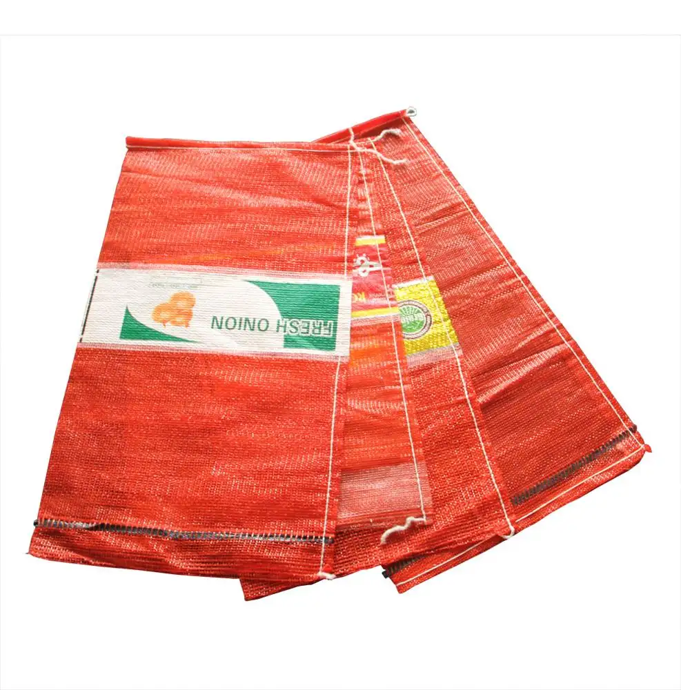 Wholesale popular high quality plastic 25kg leno onion fruit mesh net bag