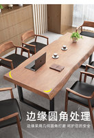 Table à manger moderne en bois massif avec pieds en métal, 6 places, pour hôtel, mobilier de salle à manger