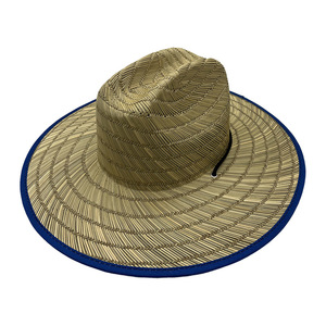 FOCUS Custom Promotional Summer Beach Casual Straw Hat Custom Design Custom Logo Flat Brim Buckle Closure Eco-Friendly Sun