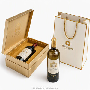 Boîte cadeau personnalisée pour <span class=keywords><strong>vin</strong></span>, 1 bouteille de 750 ml, avec logo, boîte en carton de luxe dorée métallique pour l'emballage de cadeaux de <span class=keywords><strong>vin</strong></span>, vente en gros - Product Image 2