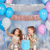 Guirlande de pompons en soie de pluie 30 cm x 3 m pour décoration suspendue de plafond pour anniversaire d'enfants, mariage, festival, fête