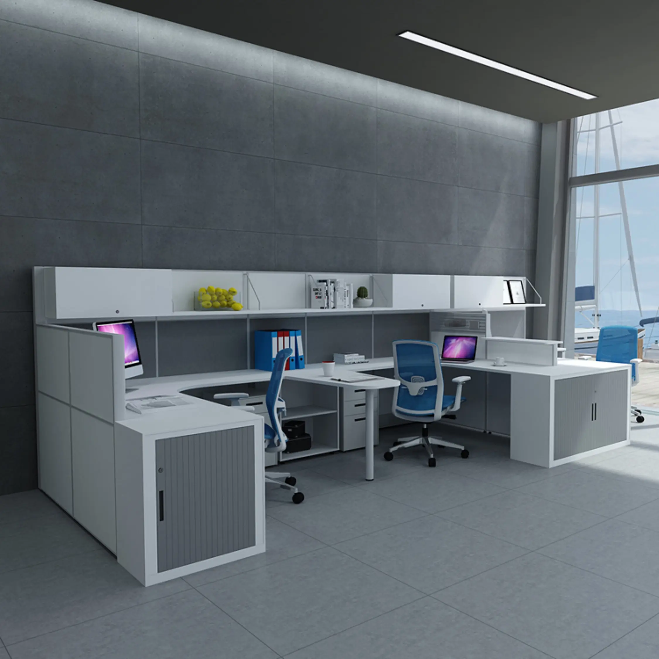 מכירה לוהטת חדרונים משרד תחנת עבודה חדרון עבור 6 אדם מודרני רשת מסתובב משרד מחשב צוות כיסא