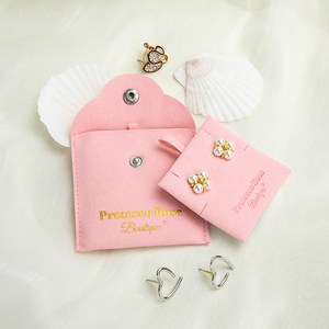 กระเป๋าใส่เครื่องประดับไมโครไฟเบอร์พรีเมียมขนาดเล็ก สีชมพู ทำจากหนังกลับและหนังแท้ พร้อมกล่องแม่เหล็ก กล่องใส่เครื่องประดับพรีเมียม - Product Image 2