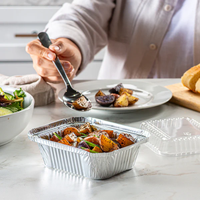 Große Einweg-Aluminiumfolienbehälter für Bäckerei, Dampfgarer, Truthahn, Pizza, Lebensmittelbox mit Foliendeckel für Flugzeugmahlzeiten