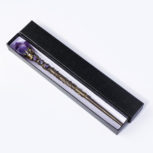 Wholesale Natural Amethyst Crystal Magic <strong>Wand</strong>, Hand Carved Gemstone <strong>Witch</strong> <strong>Wand</strong> for Altar Ritual Cosplay - Product Image 5