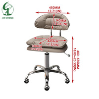 Chaise en cuir rose Jincheng avec roulettes, salon de beauté, bar moderne, chaise de technicien de salon de beauté avec dossier, chaise de barbier