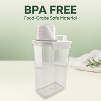 Conteneur hermétique pour aliments secs avec tasse graduée, grand format, sans BPA, couvercle à double usage, PET, PP, silicone, OEM