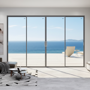 Porte coulissante double vitrage en verre trempé EBON, design moderne, série <span class=keywords><strong>Guili</strong></span> 50, 2 ou 3 rails, insonorisée, salon, cuisine - Product Image 1