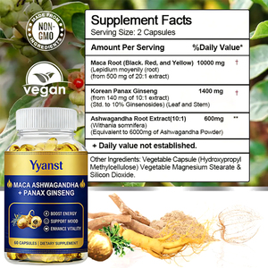 Cápsulas de Gel Suave con MACA y Ashwagandha, Potenciador de Energía Natural de Marca Privada para Hombres, Bajo en Carbohidratos y Azúcar, Refuerzo Inmunológico - Product Image 5