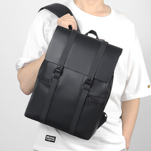 Laptop <b>Backpack</b> 20-35L Waterproof Anti-Theft Unisex Business Travel Solid Color Black Gray Dark <b>Brown</b> - Product Image 1