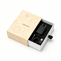 Emballage personnalisé pour boîte à tiroir en carton écologique avec insert pour câble de chargeur et petits appareils électroniques
