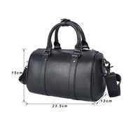 Bolso de Hombro Boston de Cuero Genuino de Alta Gama, Elegante Bolso Tote Tipo Almohada para Mujer, Bolso de Mano Pequeño para Viajes al Aire Libre, Bolso de Gimnasio Unisex