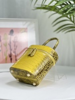 Sac seau personnalisable en cuir de crocodile 100 % authentique – Sac de luxe de créateur 3-en-1 : épaule, bandoulière et poignée supérieure |   Sac à main OEM