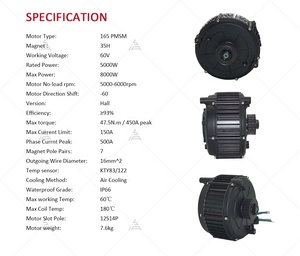 Kits de moteur central SIAECOSYS QS165 5000W 35H avec contrôleur ND72530 – Nouveaux kits de contrôleurs pour motos et scooters - Product Image 4
