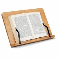 Support de livre de cuisine et de livre en bambou avec fonction de stockage Support de repos de lecture pour tablettes écologiques