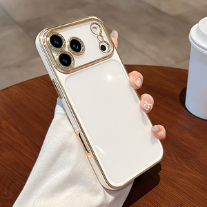 Custodia per Telefono con Protezione per Obiettivo Fotocamera Bicolore Elettroplaccata per <span class=keywords><strong>iPhone</strong></span> <span class=keywords><strong>13</strong></span> 14 15 16 17 <span class=keywords><strong>Pro</strong></span> Max, <span class=keywords><strong>Cover</strong></span> Posteriore in <span class=keywords><strong>Silicone</strong></span> Morbido Antiurto - Product Image 4