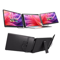 Écrans latéraux USB-C portables pour ordinateur portable OEM ODM, moniteurs extensibles, écran LCD 15,3 pouces, écran pliable, double écran extensible