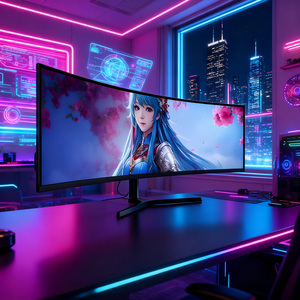 Tùy Chỉnh 49 Inch Chuyên Nghiệp Siêu Rộng Cong Hiển Thị Chơi Game <span class=keywords><strong>M</strong></span>àn Hình 5K HD 120Hz HDR <span class=keywords><strong>M</strong></span>áy Tính Để Bàn <span class=keywords><strong>M</strong></span>àn Hình <span class=keywords><strong>M</strong></span>áy Tính - Product Image 1