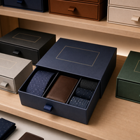 Boîte à tiroirs avec insert en mousse pour ensemble de cérémonie d'entreprise (trophée, stylo, carnet), avec emballage professionnel pour commande d'étiquettes de projet client