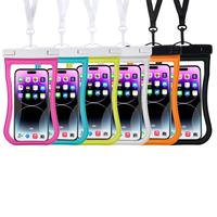 Pochette étanche pour téléphone IPX8 blanche, en PVC, avec fermeture à glissière, écran tactile et fenêtre pour appareil photo, grand sac pour téléphone avec cordon pour les sports nautiques