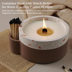 Moule en silicone <span class=keywords><strong>3D</strong></span> grand format, élaboré, brillant, <span class=keywords><strong>à</strong></span> motif cylindrique avec oreilles, facile <span class=keywords><strong>à</strong></span> utiliser, pour la création de vases DIY en ciment, résine, mousse ou plantes succulentes - Product Image 2