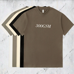 T-shirts Oversize Premium Homme Hip Hop 300 g/m² Tricot Épais 100 % Coton Impression Numérique Été Respirant Séchage Rapide - Product Image 3