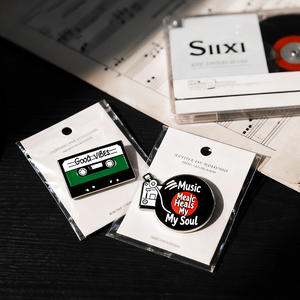 Badges en métal pour disque <span class=keywords><strong>cassette</strong></span> classique personnalisé épingles rétro Concerts de rock objets de collection pour les fans Festival de musique électronique événements cadeaux - Product Image 6