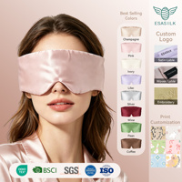 Masque de sommeil en soie silencieux à velcro, grande version, 100% soie de mûrier, respectueux de la peau, pour un sommeil profond et idéal pour les cadeaux