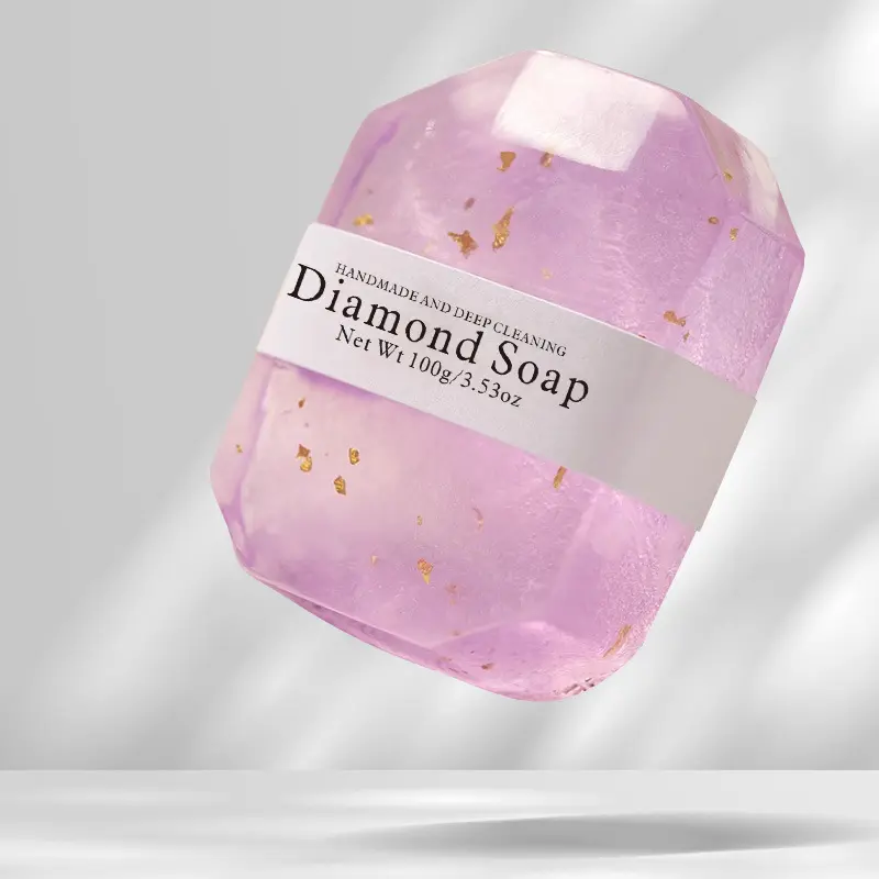 Eigenmarke neu bunt Diamant Ätherisches Öl form Geschenk Seife handgefertigt Körperseife Design Diamant Stein Seife