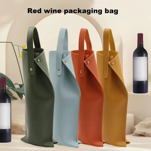 Bolsa de Vino Reutilizable de Lujo, Diseño Protector de Piel Sintética, Bolsa para Botella de Vino con Asa, Bolsa para Champán, Uso en Fiestas - Product Image 3