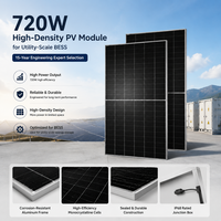 Panneau photovoltaïque haute densité et haute efficacité de 720 W, économique, pour les projets de fermes solaires BESS à grande échelle, module solaire photovoltaïque