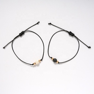 O. G.T — bracelet en pierre volcanique fait à la main, breloque tendance pour Couple, tour de poignet - Product Image 6
