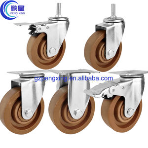 Penxing 3 4 5 Zoll Hochtemperatur-Rolle Doppelbremsen-Roller Trolley drehbare Schwerlast-Rolle Industrie-Rollen - Product Image 6