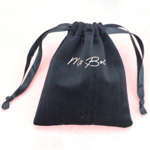 Bolsas de Regalo de Terciopelo Negro al por Mayor, Bolsas de Joyería con Cordón, Bolsas de Regalo con Logotipo Personalizado - Product Image 3