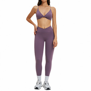 Set of 2 <strong>Women's</strong> Yoga Suit Sanding Thin Belt Beautiful Back Tight Ankle-Length Sleeveless <strong>Pull</strong>-<strong>On</strong> Nylon Sports - Product Image 4