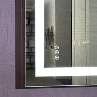 Cermin Kamar Mandi LED Mewah dengan Sakelar Sensor Sentuh Pintar Desain Modern Buatan Khusus untuk Penggunaan Hotel Solusi Desain Grafis