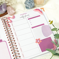 Journal de prière relié en cuir personnalisé, journal de prière en spirale, agenda hebdomadaire, planificateur de gratitude, planificateur de pleine conscience, carnet pour fille