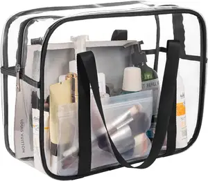 Bolsa de almacenamiento de cosméticos de PVC para inodoro impermeable transparente Bolsa de maquillaje de viaje transparente