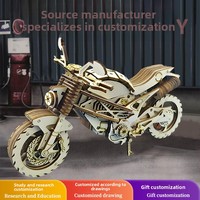 Modèle de moto rétro 3D laser à assembler soi-même, personnalisable, sans pièces, boîte blanche