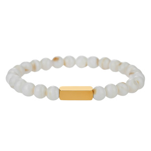 European American Style Seashell <b>Bead</b> <b>Bracelet</b> Stainless Steel Electroplated Round Ball Geometric Unisex Jewelry - Product Image 5